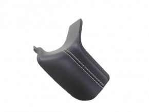 Jeep Grand Cherokee WL 21-25 leather upper center dashboard trim panel, black, white stitching, scratches