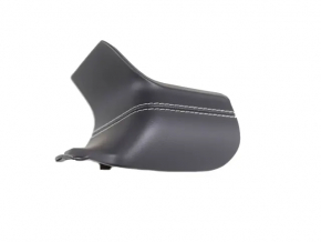 Jeep Grand Cherokee WL 21-25 leather upper center dashboard trim panel, black, white stitching, scratches