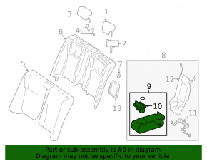 Lexus ES 22-26 rear seat armrest, black leather