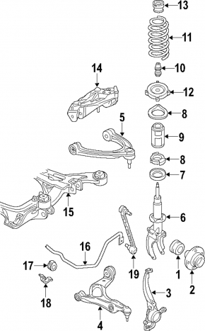 Front stabilizer VW Touareg 11-17 brown 38mm