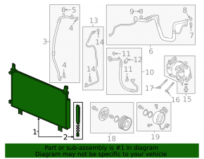 Honda CRV 17-19 2.4 liter air conditioner condenser