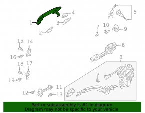 Door handle outer front left Kia Forte 19-24 keyless