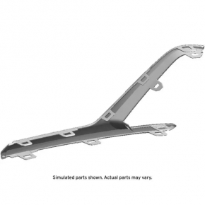 Front bumper molding right GMC Terrain 18-21 black chrome under fog lights