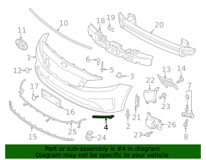 Front bumper bracket right Kia Forte 4d 17-18 rest USA