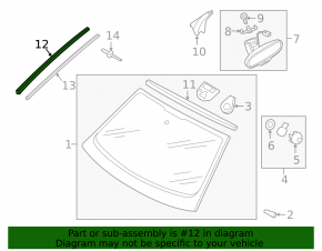 Windshield molding right Audi Q3 8U 15-18