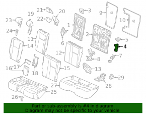 Rear seat lock right Mercedes CLA 14-19