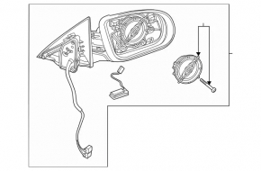 Left side mirror assembly for Mercedes H247 GLA 20-26 with turn signal, heating, auto-dimming, memory, BSM