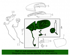 Left side mirror assembly for Mercedes H247 GLA 20-26 with turn signal, heating, auto-dimming, memory, BSM