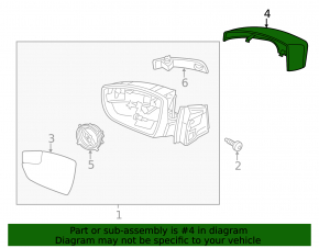 Mirror cover left Ford Escape MK3 13- under turn signal VIEW MAX