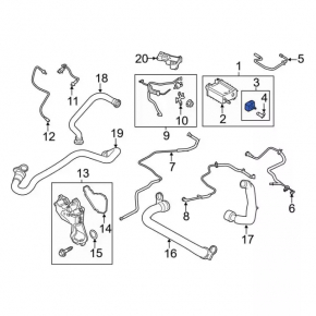 Ford Edge 15- 2.0T Fuel Evaporative Purge Valve with Tubes, Type 2