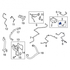 Ford Edge 15- 2.0T Fuel Evaporative Purge Valve with Tubes, Type 2