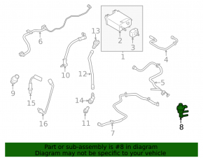 Ford Edge 15- 2.0T Fuel Evaporative Purge Valve with Tubes, Type 2