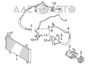 Air conditioner tube compressor-heater second Mazda6 03-08 2.3