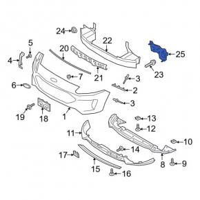 Front Bumper Reinforcement Fang Right Ford Escape MK4 20-22