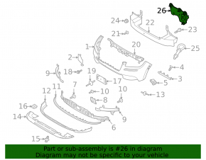 Front Bumper Reinforcement Fang Right Ford Escape MK4 20-22