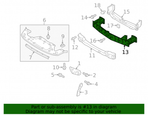 Front bumper reinforcement Mazda CX-9 16-