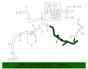 Engine Cooling System Pipe Toyota Highlander 17-19 3.5