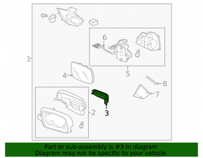 Turn signal repeater right mirror Acura MDX 07-12
