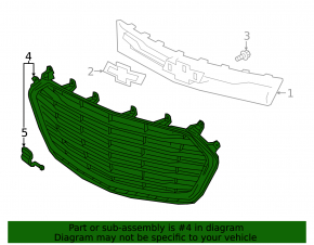 Chevrolet Trax 17-20 Front Bumper Lower Grille