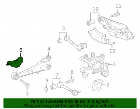 The rear right trailing arm bracket for a Toyota Rav4 13-18 is rusty.