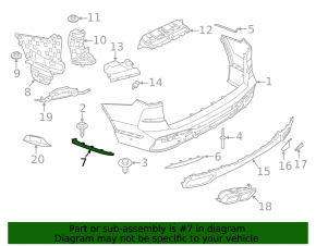 Rear bumper molding left BMW X7 G07 23-26 outer, M type