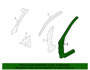 Front right body pillar Subaru Outback 20-23
