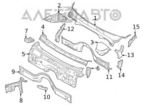 Windscreen wiper grille plastic BMW 3 G20 19-22