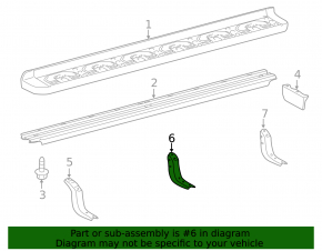 Front left step sill bracket for Toyota 4Runner 10-24 center
