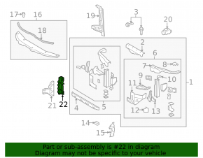 Right fog light bracket for Toyota Land Cruiser 16-21
