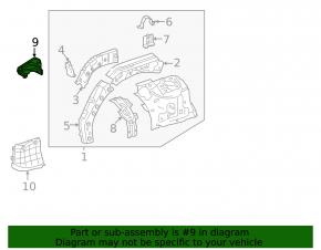 Front left fender bracket for Lexus NX 22-25