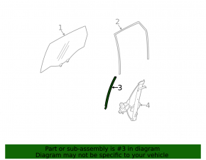 Rear left door glass guide Subaru Impreza WRX GH 08-14