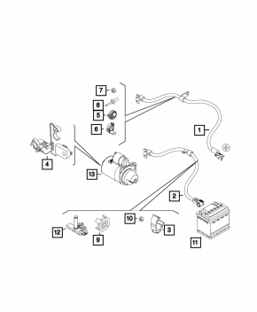 Negative terminal Fiat 500L 14- under manual transmission