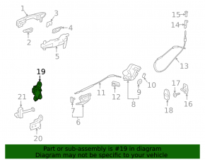 Upper rear left door hinge for Toyota Camry v40