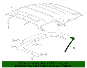 Door seal front right upper Chevrolet Camaro 16-23 convertible