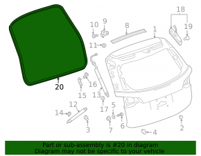 Rubber seal for tailgate Chevrolet Equinox 18-