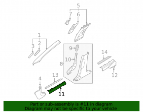Kia EV6 22-24 black inner front left door sill plate
