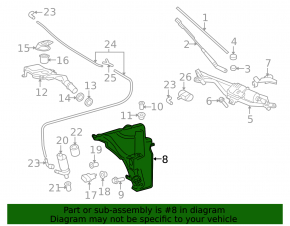 Audi A4 B8 08-16 washer reservoir without neck, without sensor