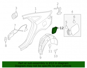 Right ventilation shield Hyundai Sonata 15-19