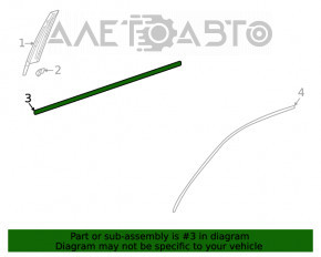 Molding door-glass central front left Mercedes W167 GLE 350 450 20-23 chrome
