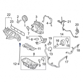 Oil dipstick Ford Escape MK3 13-19 1.6T 1.5T round