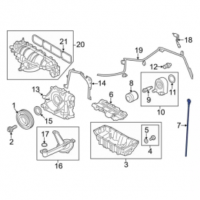 Oil dipstick Ford Escape MK3 13-19 1.6T 1.5T round
