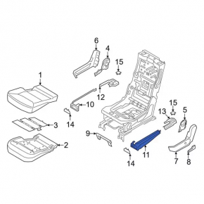 2nd row left front seat runner plug, black, with trim, Ford Explorer 20-25