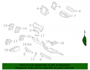 Front panel trim side right Volvo XC40 19-25 black