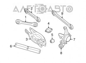 Trunnion with hub rear right BMW 335i e92 07-13 with casing