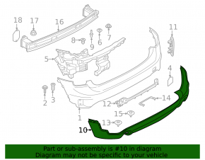 Mini Cooper Countryman F60 17-20 rear bumper lip, structure, for parking sensors
