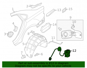 Fuel filler flap lock VW Golf 15-21