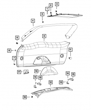 Ceiling trim rear Jeep Grand Cherokee WK2 16-22 black