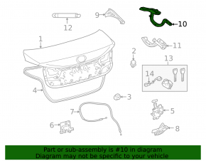 Right trunk lid hinge for Lexus Hs250h 10-12