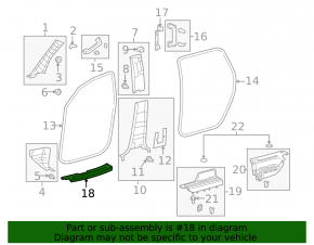 Door sill trim front right Toyota Sequoia 08-20 brown