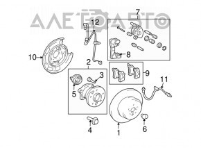 Rear Left ABS Sensor Wire for Lexus RX300 RX330 RX350 RX400h 04-09 FWD Type 1